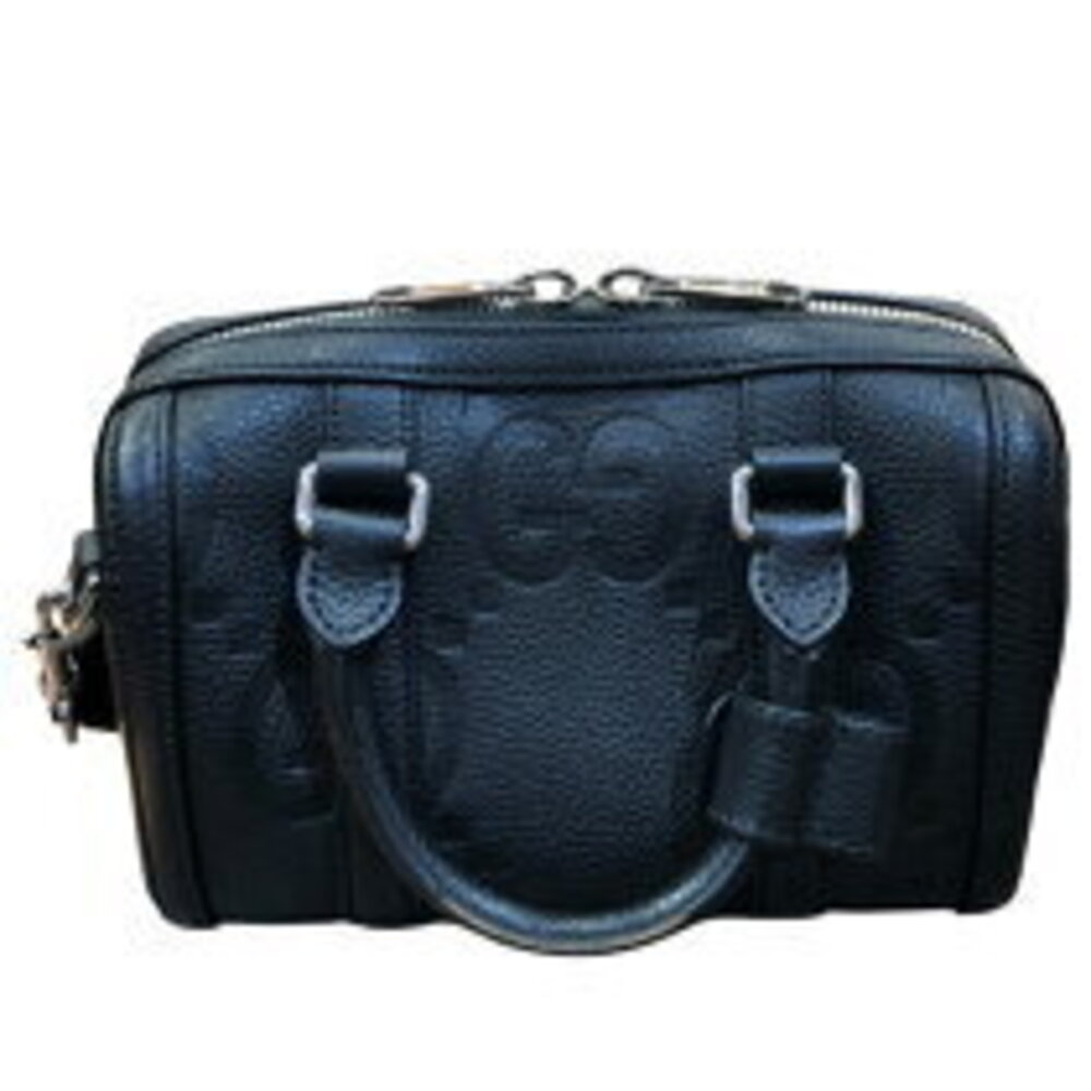 Gucci Black GG Shoulder Bag Leather Jumbo
